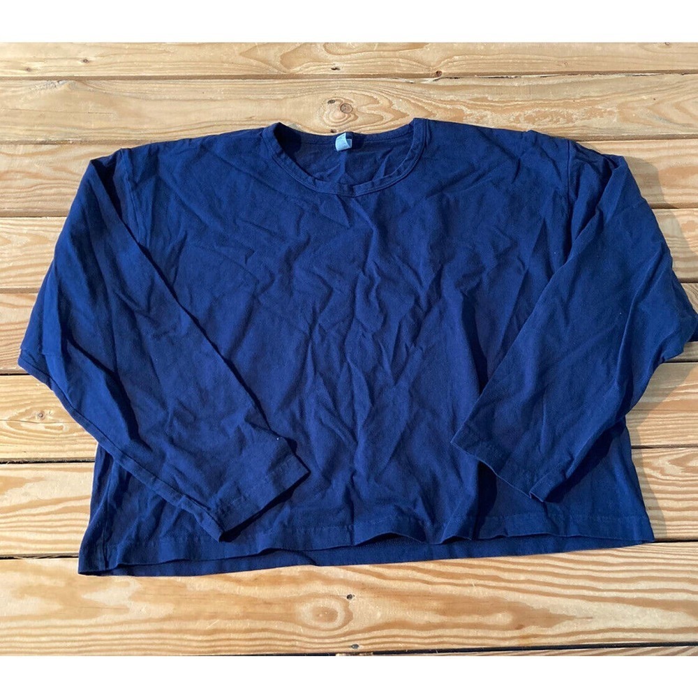 NEW LA Apparel 6.5 Ounce Oversized Long Sleeve T Shirt Size Large Women’s Navy